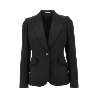 Alexander McQueen Grain de poudre single-breasted jacket Woman 42