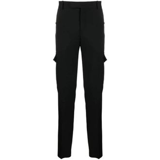 Alexander McQueen Tapered-Leg Militaire Cargo Broek - Heren - Slim Fit Broeken - Zwart - M - Wol - Broeken