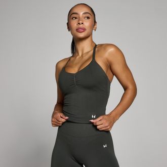 MyProtein Camiseta de tirantes con tiras sin costuras Tempo para mujer de MP - Gris noche - XS