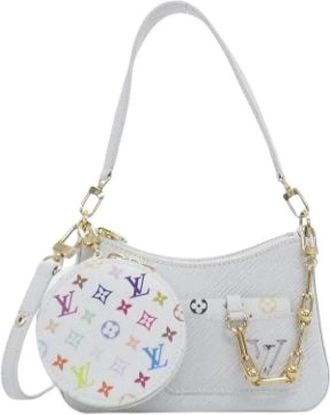 Louis Vuitton Pre-owned Pouch Shoulder Bag - Dames - Vintage Schoudertas - Wit - ONE Size - Leer - Vintage