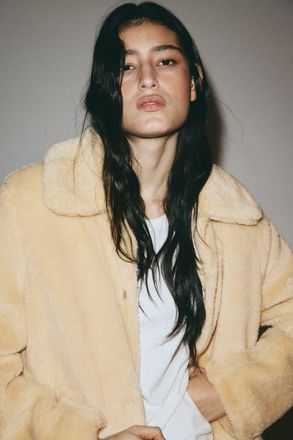 H&M Pile Jacket in Beige at Nordstrom, Size Xx-Large