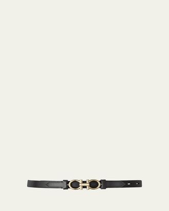 Ferragamo Gancini-Buckle Leather Rolo Belt