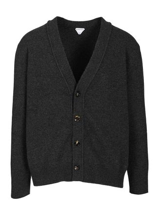 Bottega Veneta Cashmere Cardigan Knitwear Grey-Uomo
