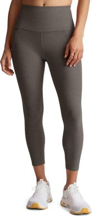Beyond Yoga Space Dye Out of Pocket Side Pocket High Waist Capri Leggings in True Gray Heather at Nordstrom Rack, Size X-Small