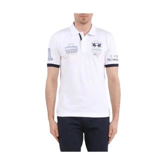 La Martina Heren, Tops, Wit, Maat: L Piqu&eacute;