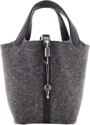 Hermès Picotin Lock Bag Felt with Leather PM bucket bag - Nero