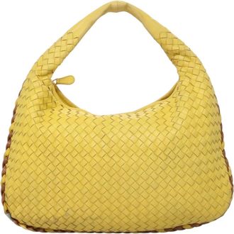 Bottega Veneta Veneta Hobo Intrecciato Nappa Yellow Leather Bag (Pre-Owned)