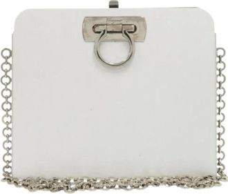 Ferragamo Pre-owned Clutches, female, Gray, Size: ONE SIZE Pre-owned Fabric Shoulder Bag