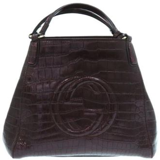 Gucci Pre-owned Leather gucci-bags - Dames - Pre-owned - Paars - Maat: ONE Size Leer