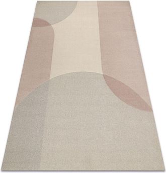 RugsX Flux 461.7.ae200 Alfombra De Lana Osta - Geom&eacute;trica, Estructural, Loft Beige / Rosa Beige 80x140 Cm