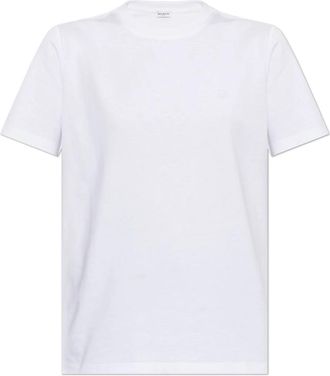 Balmain Katoenen T-shirt met Logo - Dames - T-shirts - Wit - M - Katoen - Tops