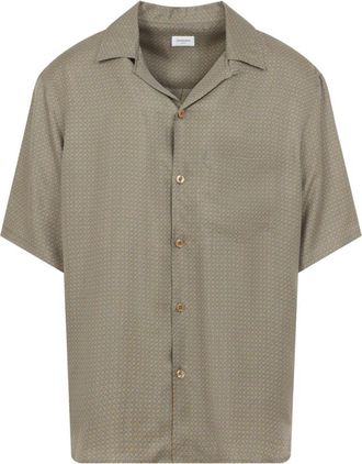Saint Laurent Zijden Overhemd - Heren - Korte mouwen Overhemden - Grijs - XL - Overhemden