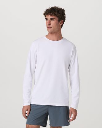 Vuori Clothing Long Sleeve Tuvalu Tee | White | Medium