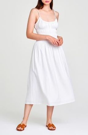 Wayf Isabelle Smocked Linen Blend Midi Sundress in Ivory at Nordstrom Rack, Size X-Large