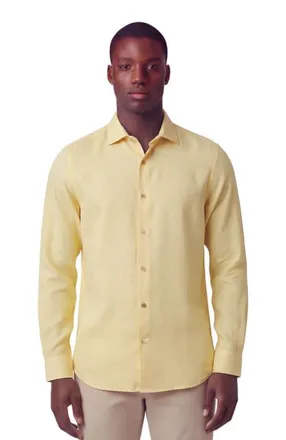 Lords of Harlech Linen Long Sleeve Shirt in Sunshine at Nordstrom, Size Xx-Large