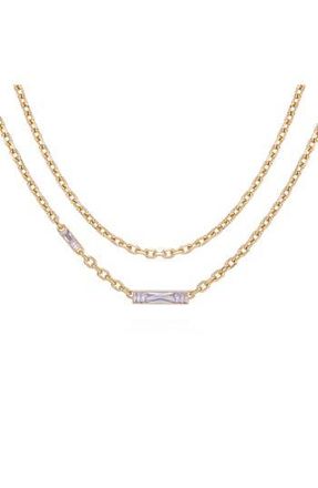 Vince Camuto Crystal Layered Chain Necklace in Gold Tone at Nordstrom Rack