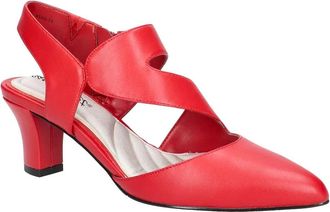 Easy Street Womens Easy Street Venue Pumps Red Asymmetrical Zipper Pretty Heel HTAT535