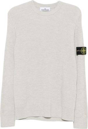 Stone Island Knitwear Patch Logo Ribbed Sweater