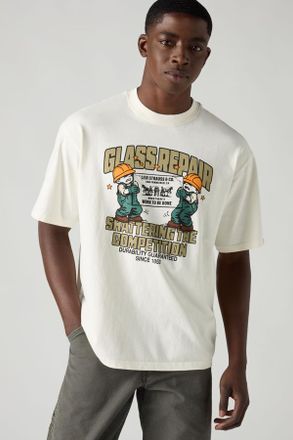 Levi's Camiseta de trabajo con gr&aacute;fico - Hombre - 2XL - Blanco / Glass Repair Egret
