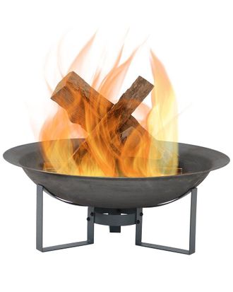 Sunnydaze 23In Fire Pit Cast Iron Modern Wood-Burning Fire Bowl With Stand