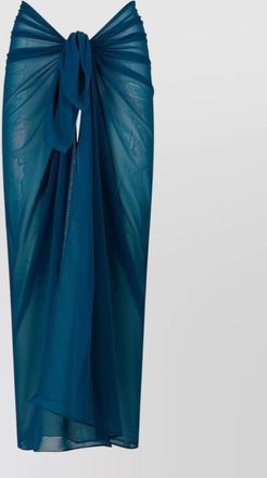 Fisico tulle maxi skirt high waist sarong tie