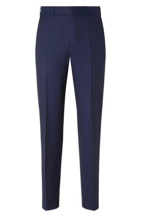 Ermenegildo Zegna Couture Flat Front Centoventimila Wool Pants in Dark Blue at Nordstrom, Size 34 Us