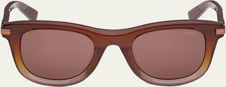 Ermenegildo Zegna Mens Acetate Square Sunglasses