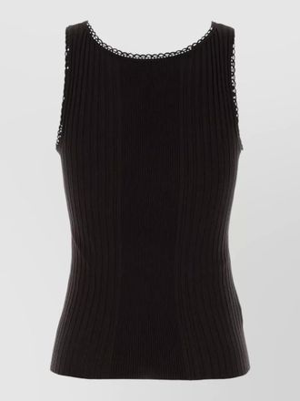 Miu Miu wool tank top scoop neck lace
