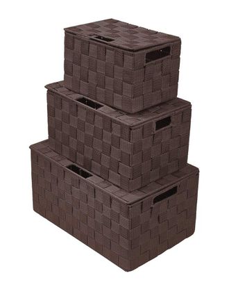 Sorbus Dnu Aur Discontinued Sorbus Set Of 3 Weave Stackable Basket Set