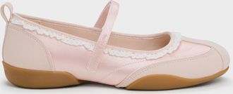 Charles & Keith Louise Lace-Trim Mary Jane Sneakers