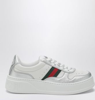 Gucci White and silver sneakers with oversized sole