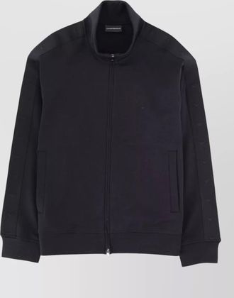 Emporio Armani high collar zip sweatshirt ribbed trims