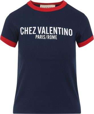 Valentino Blue Cotton T-Shirt-Donna