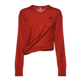 Loewe V-neck Knitwear - female - Loewe - V-neck Knitwear - Red - XS - Knitwear
