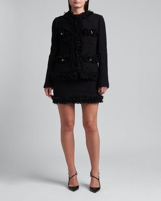 Dolce & Gabbana Paillette Fringe Boucle Jacket