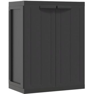 vidaXL Armario De Almacenaje Exterior Pp Negro 65x37x85 Cm Vidaxl