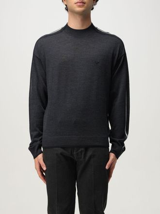 Emporio Armani Maglia a girocollo in lana vergine con bande Emporio Armani