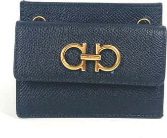 Ferragamo Gancini Leather Business Card Case (Pre-Owned)