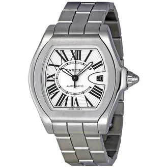 Cartier Pre-owned Cartier Roadster Silver Opaline Dial Mens Watch W6206017