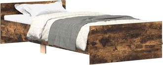 vidaXL Estructura De Cama Sin Colch&oacute;n Madera Roble Ahumado 90x190 Cm Vidaxl