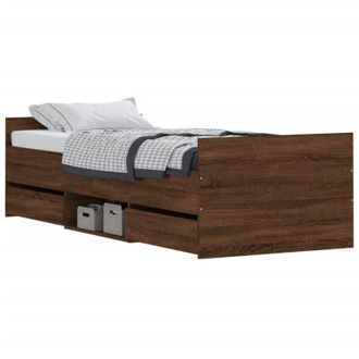 vidaXL Vidaxl - Estructura De Cama Con Cabecero Piecero Roble Marr&oacute;n 75x190 Cm