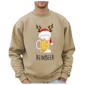 Generic Mens Hoodies Christmas Sweatshirt Couples Funny Winedeer Reinbeer Graphic Matching Sweaters Xmas Husband and Wife Long Sleeve Top2024 New