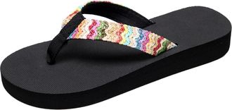 Generic 2026 Flip Flops Women Fashion Beach Slip On Casual Open Toe Non Breathable Slippers Shoes (Black, 4.5)