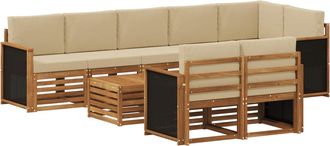 vidaXL Conjunto De Sof&aacute;s De Exterior 8 Uds. Natural Vidaxl