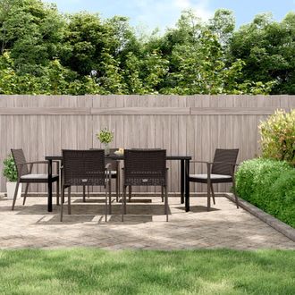 vidaXL Juego Comedor Jard&iacute;n 7 Piezas Y Cojines Rat&aacute;n Sint&eacute;tico Y Acero Vidaxl
