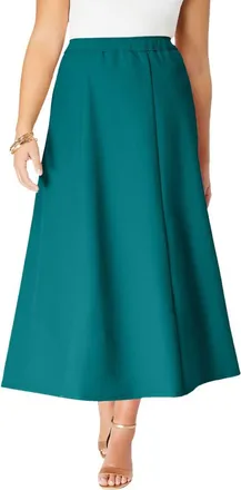 Roaman's Plus Size Bend Over A Line Skirt in Tropical Teal at Nordstrom, Size 22
