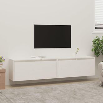 Berkfield Home Wall Cabinets 2 pcs White 80x30x35 cm Solid Wood Pine | Size: 80 x 30 x 35 cm
