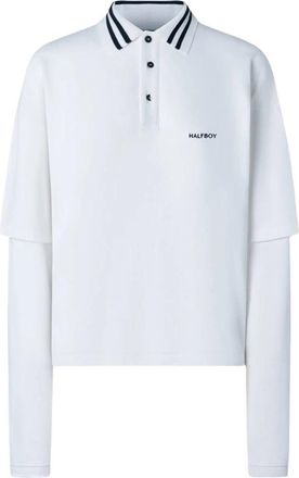 Halfboy Longsleeve Polo - Dames - Longsleeves - Blauw - L - Katoen - Tops