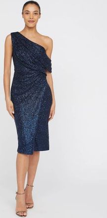 Theia Briella One-Shoulder Cocktail in Navy at Nordstrom, Size 14