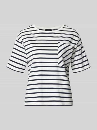Monari T-Shirt mit Brusttasche und Rundhalsausschnitt in Marine, Gr&ouml;&szlig;e 34